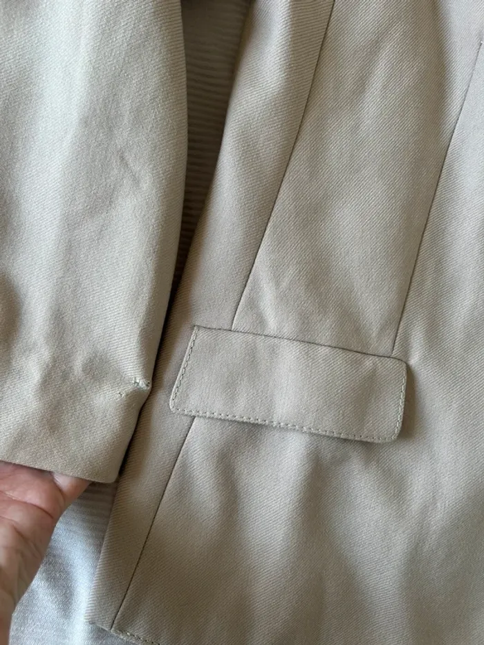 Blazer beige contrôle woolmark taille m - photo numéro 4