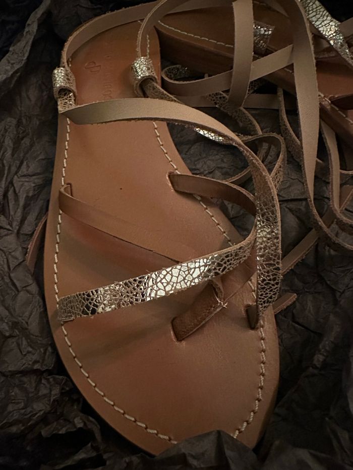 Paire de sandales à lacets - COULEUR POURPRE - photo numéro 3