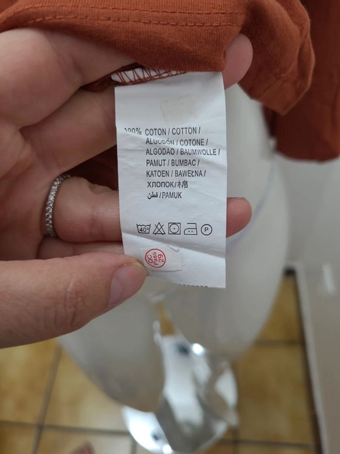T shirt orange manche 3/4 kiabi taille XL - photo numéro 5