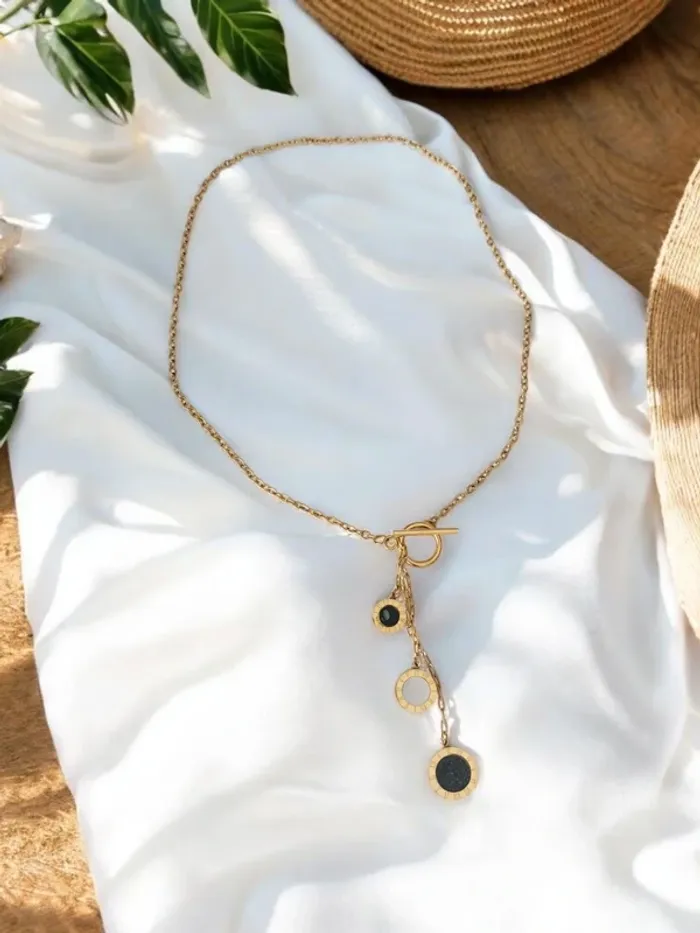 Collier acier inoxydable doré - inspiration zag - tendance bohème