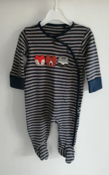 Pyjama coton next bleu rayer marron animaux de la forêt