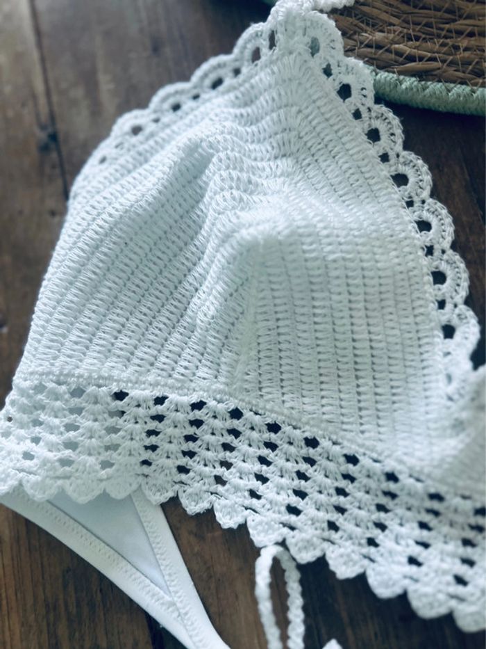 Jolie haut maillot bain crochet été neuf taille M - photo numéro 2