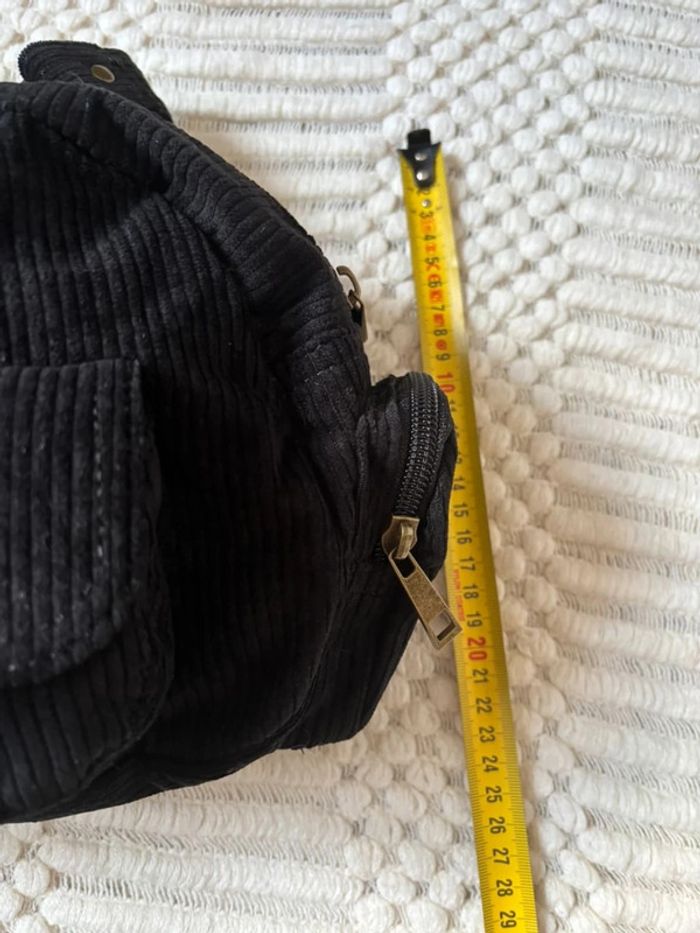 Sac à main noir en velours côtelé - photo numéro 8