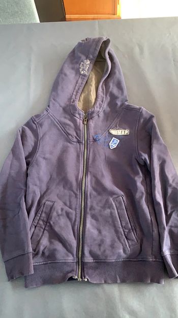 Veste zippé bleu à capuche 10 ans Jean Bourget