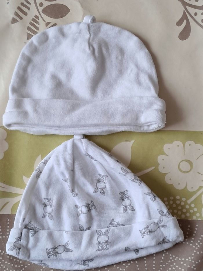 Lot de 2 Bonnets 0/3mois
