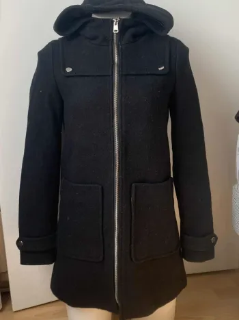 Veste parka par-dessus à capuche 43%laine XS 34 Pimkie