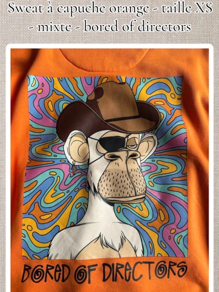 Sweat à capuche orange - taille XS - mixte - bored of directors - Neuf - photo numéro 4