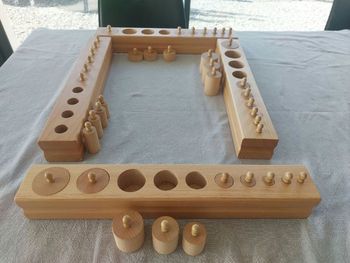 Ensemble Blocs de Cylindres Montessori - Matériel Sensoriel en Bois - Excellent État !