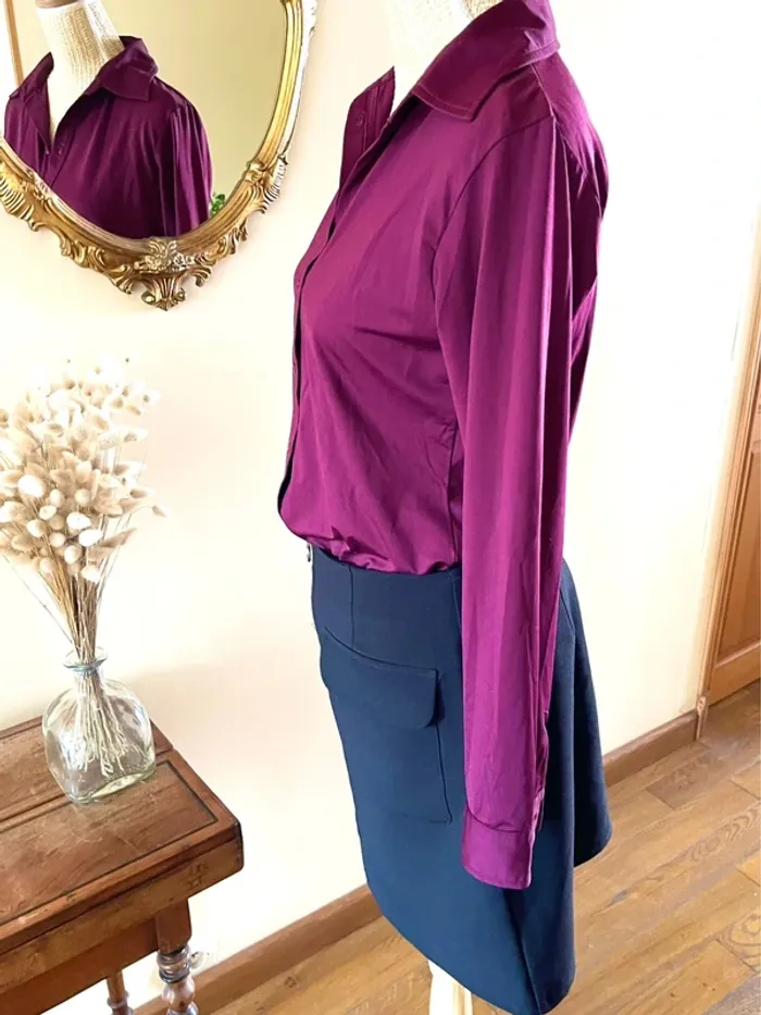 Sublime Chemise à col et boutonnage Autre Ton en Bordeaux taille 42 - photo numéro 4
