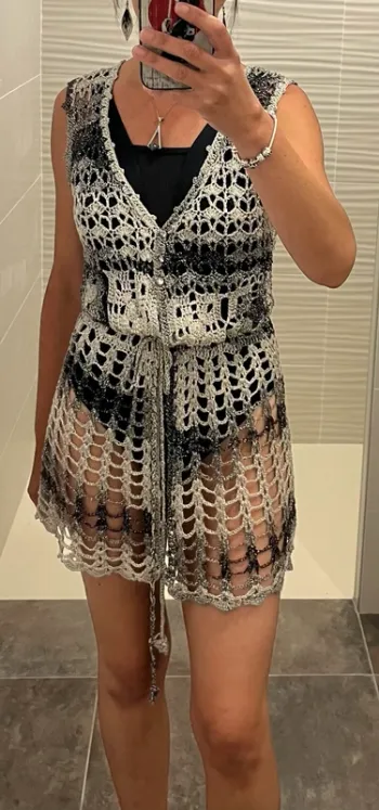Gilet ajouré en crochet - taille XS
