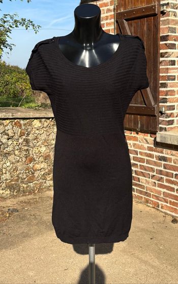 Robe pull noire à manches courtes – Mim – T36