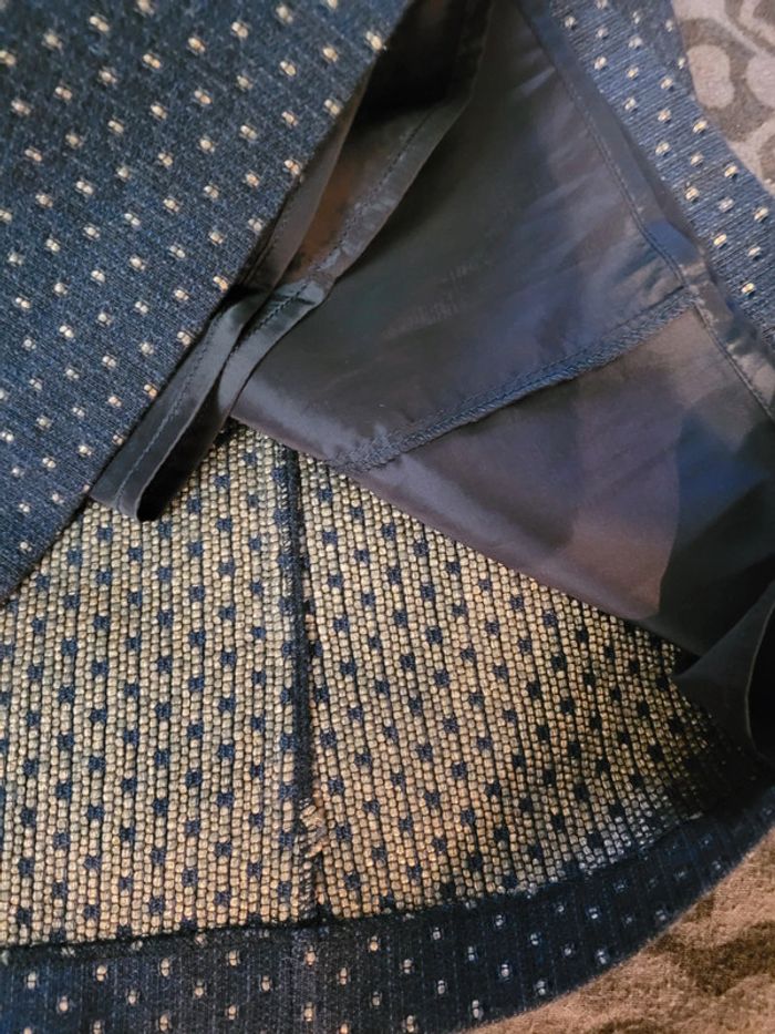 Jupe bleu marine et doré, doublé, chaude et élégante - photo numéro 13