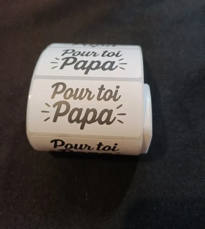 Lot de 25 étiquettes “Pour toi Papa” 60×30 mm Spécial cadeaux et emballages personnalisés - photo numéro 2