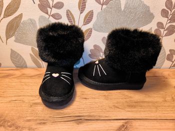 Bottes fourrées noir chat 23
