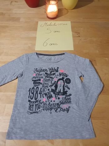 t shirt manches longues 5 / 6 ans tex