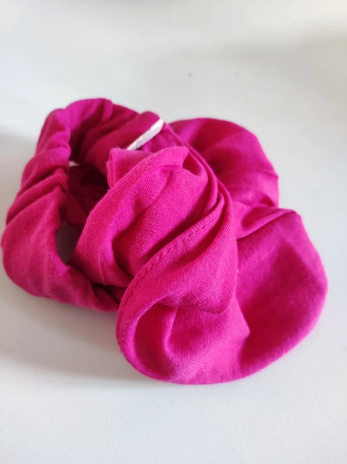 Bandeau turban cheveu rose vif large / coton - photo numéro 4