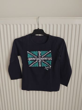 T shirt manches longues bleu marine fille 5 ans