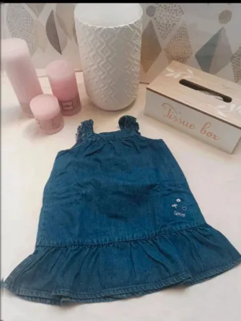 Robe jean bleu Tex 9 mois fille