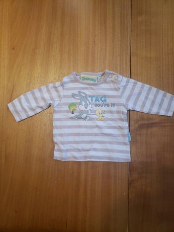 Haut manches longues baby looney tunes 3 mois