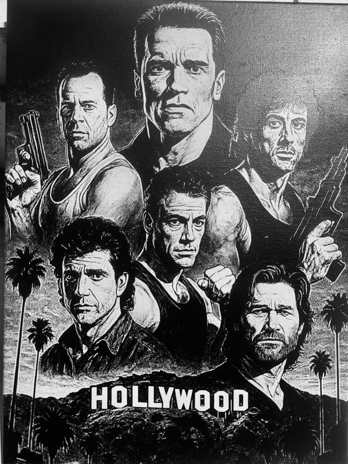 Tableau légendes cinéma action hollywood toile 30x40 cm