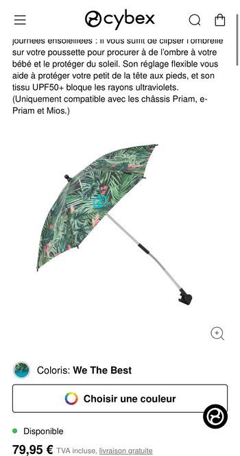Parapluie ombrelle parasol cybex neuf