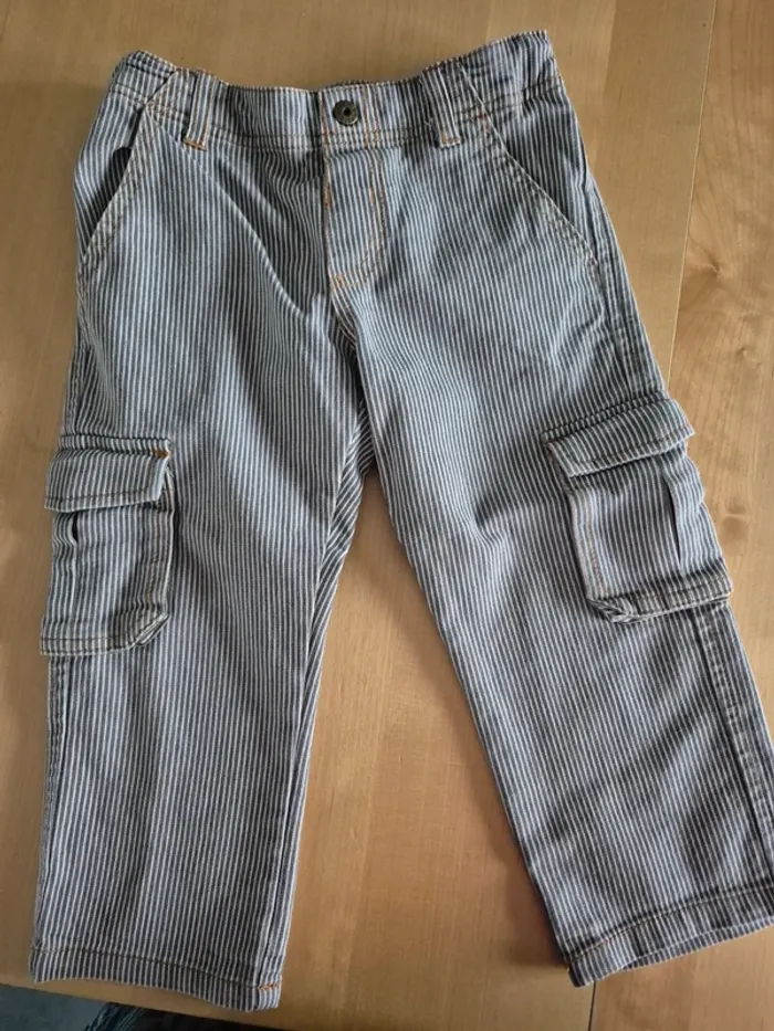 Pantalon rayé 24 mois ajustable