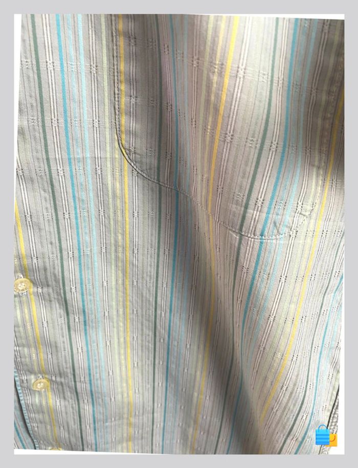 👔 Chemisette Lacoste – Homme – Taille 38 – Vert d’eau à motifs - photo numéro 6