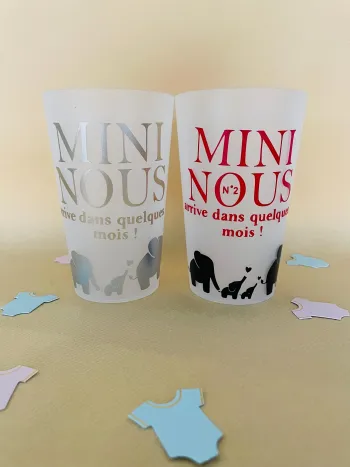 Gobelet personnalisé babyshower | gender reveal | mini nous
