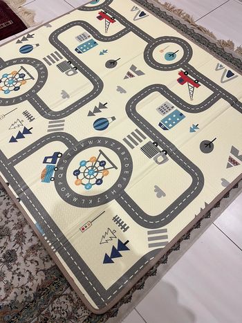 Tapis de jeu en mousse pour bébé pliable et réversible Taille 180x200x1,5cm