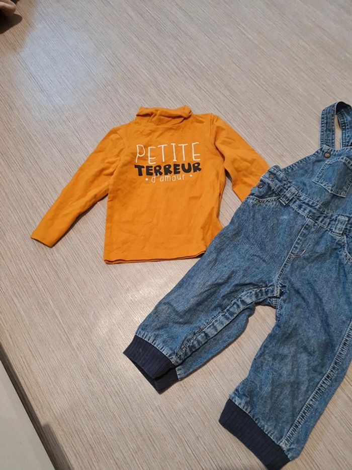 Ensemble salopette col roulé 18 mois - photo numéro 2