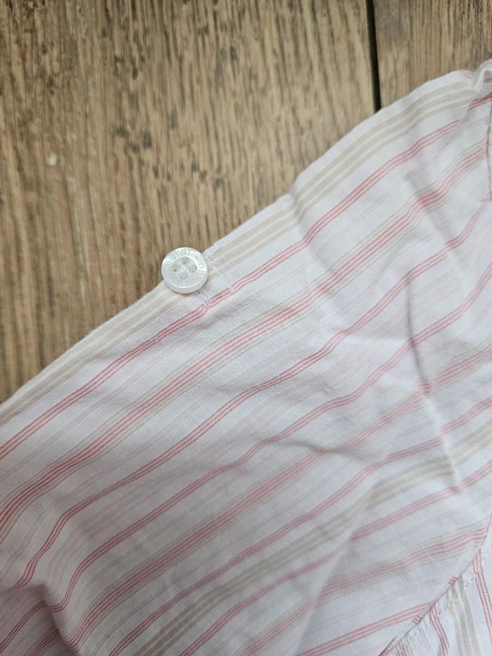 Chemise manches longues rayée blanche et rose Obaïbi 18 mois - photo numéro 4