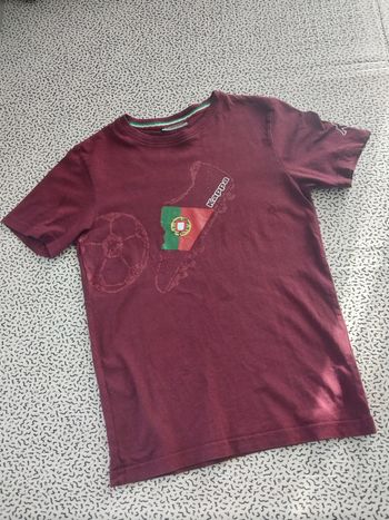 t-shirt kappa bordeaux portugal 10/12 ans garçon sport logo