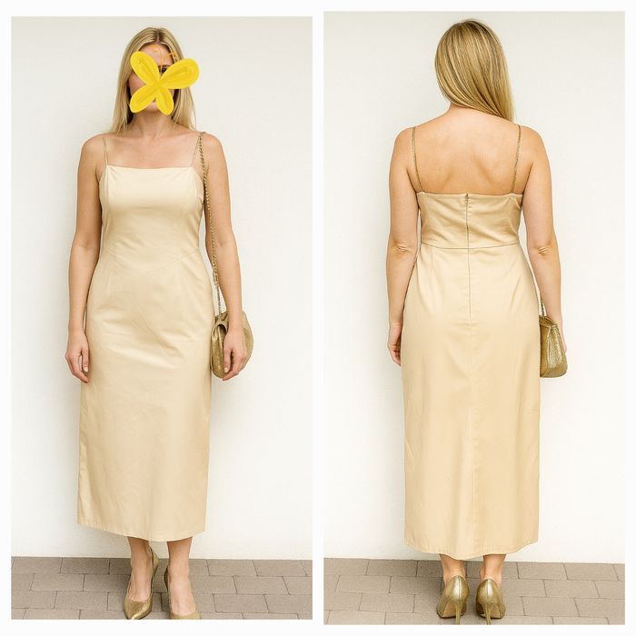 Tattoo Paris Robe  Longue TFr38/TM- Beige_Champagne avec Fines bretelles Dorées en TB - photo numéro 2