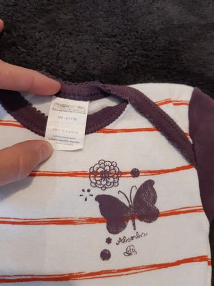 Lot bodies manches courtes 6 mois absorba - photo numéro 3