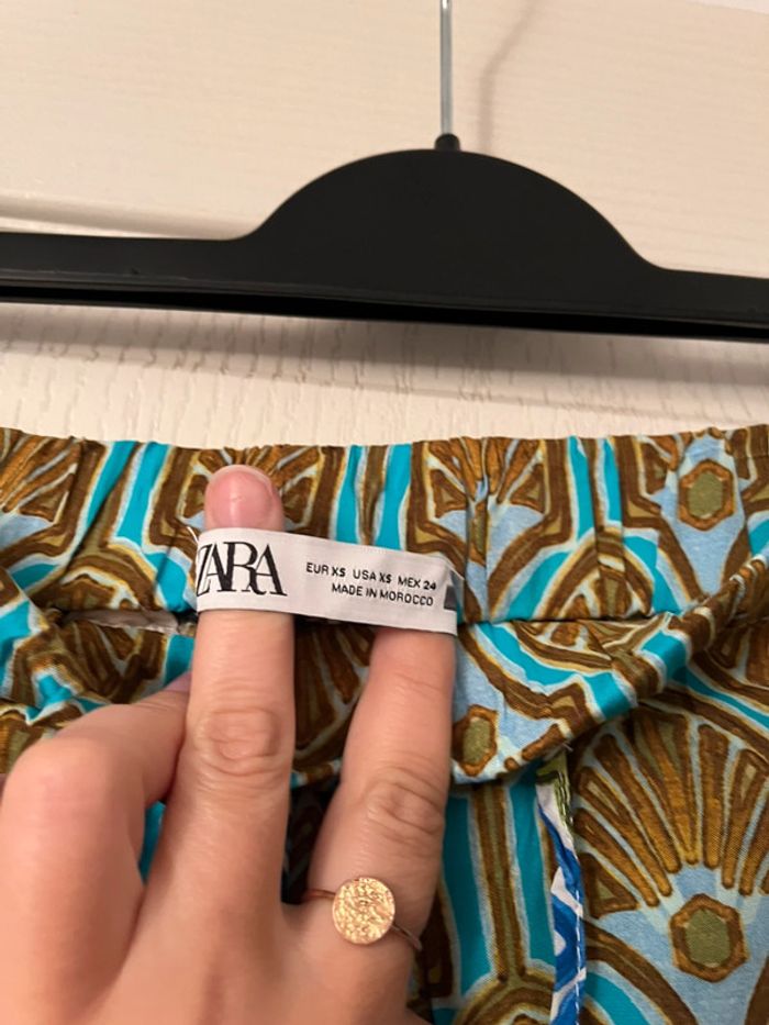 Ensemble Zara crop top cache cœur et bas de pantalon bleu et multicolore Taille xs et - photo numéro 2