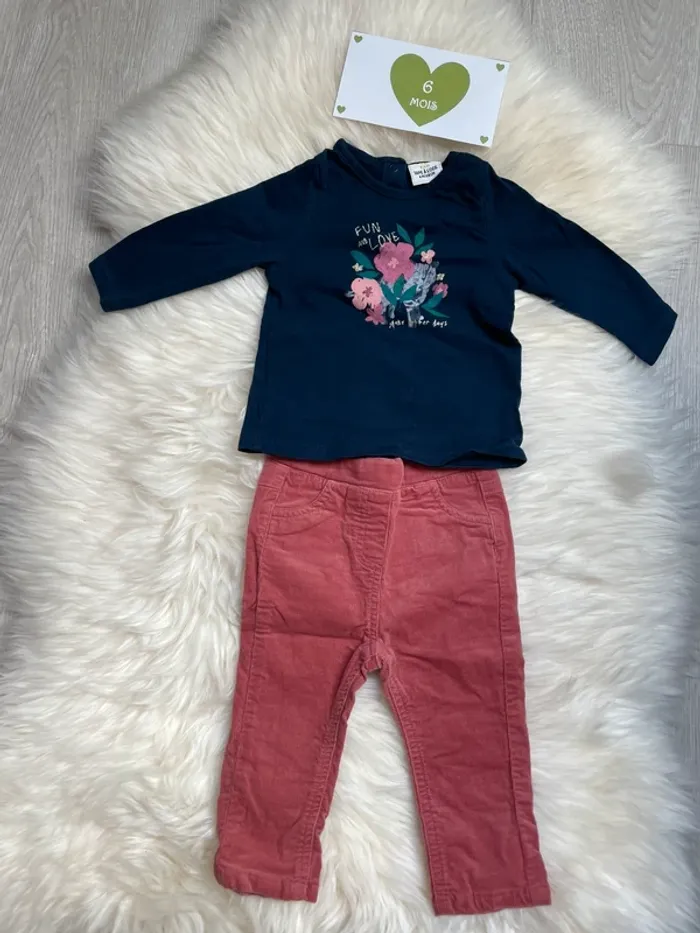 6 mois - ensemble TAO - T-shirt ML et Pantalon