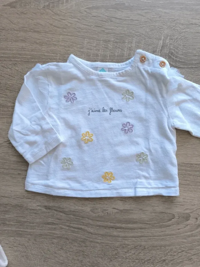 Haut manches longues fleuri 9 mois tex