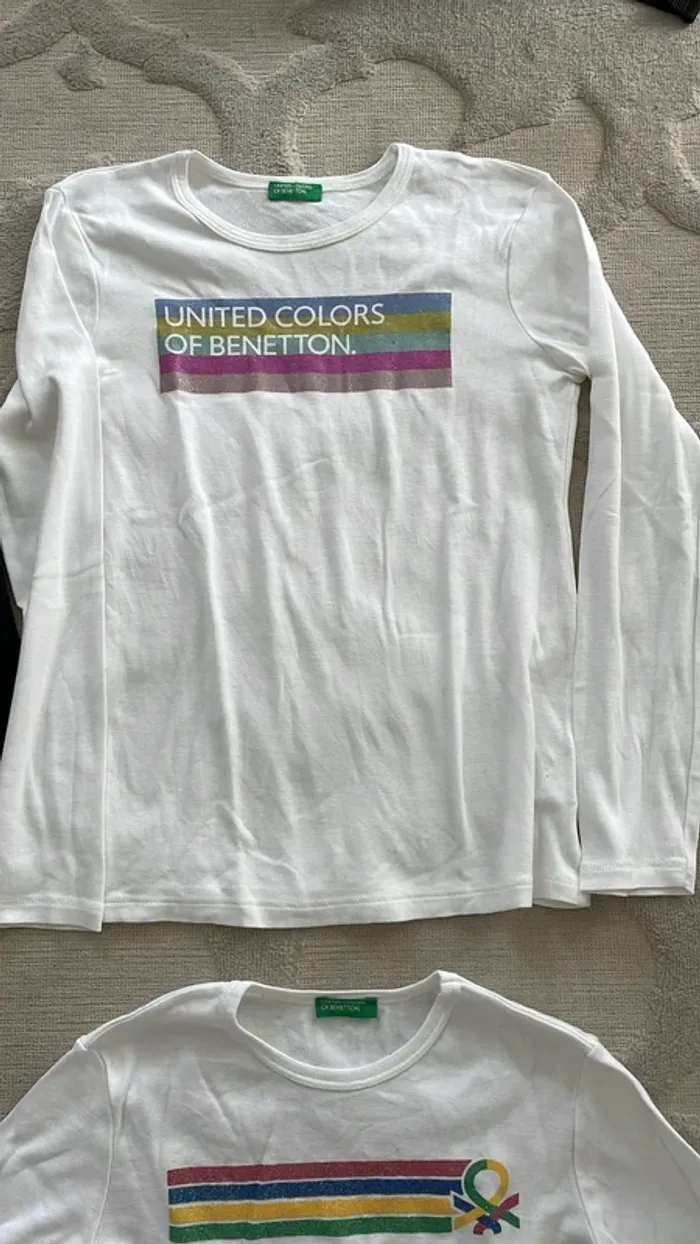 Lot de 4 hauts manches longues Benetton - Fille 10-11 ans (150 cm) - Parfait état ! - photo numéro 6