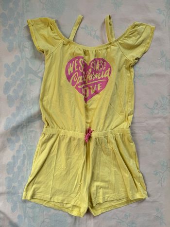 Combinaison short à bretelles - motif coeur