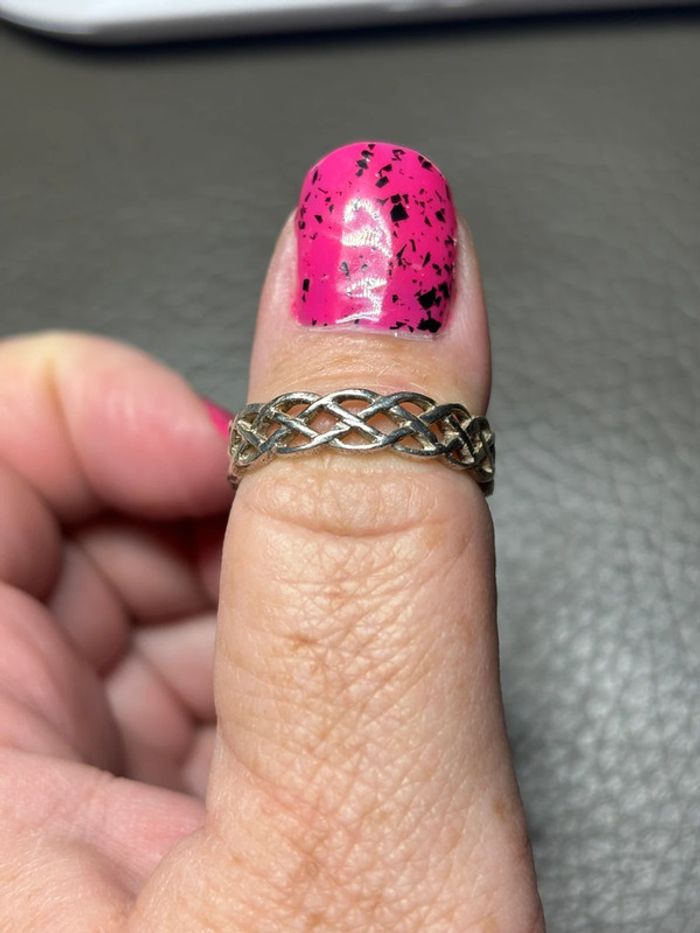 Jolie bague torsadée diamètre 19mm en argent - photo numéro 2