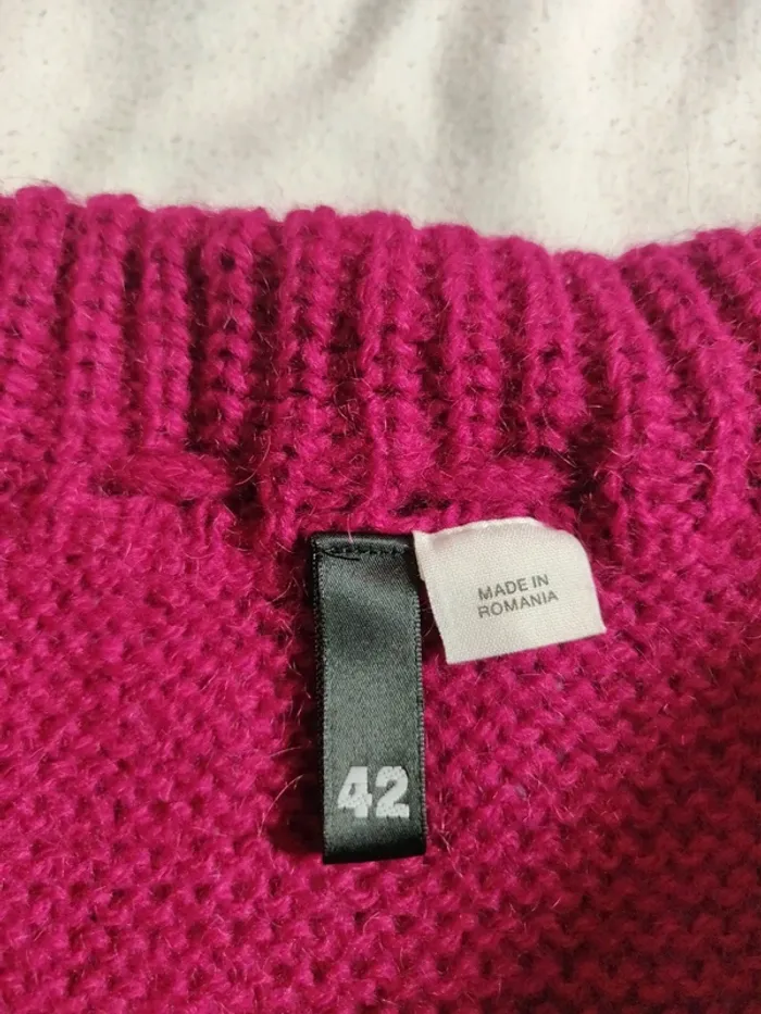 Pull col large fushia H&K taille 42 - photo numéro 4