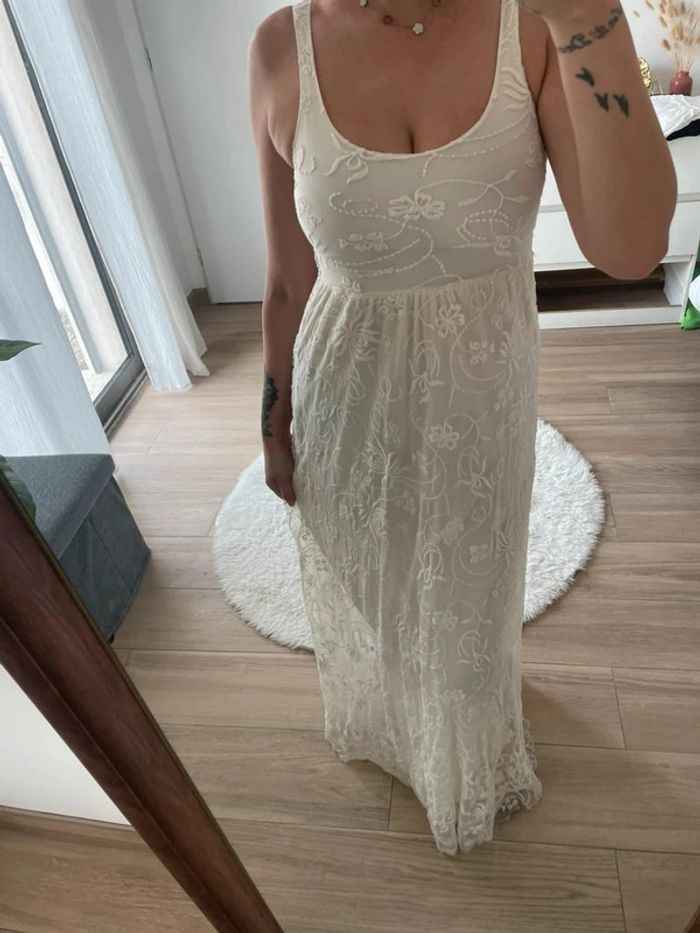 Robe longue dentelle Zara - photo numéro 6