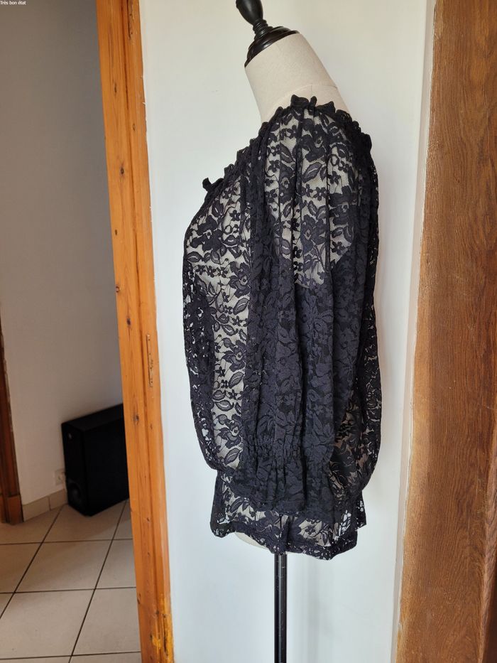 Blouse noir dentelle - photo numéro 2