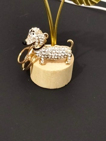 Porte clé bijou de sac TECKEL neuf avec strass