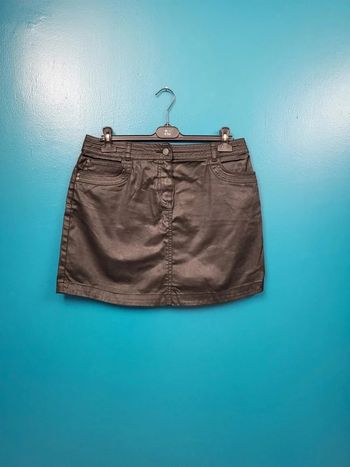 Kookaï jupe courte noire * taille 42 * noire coton enduit