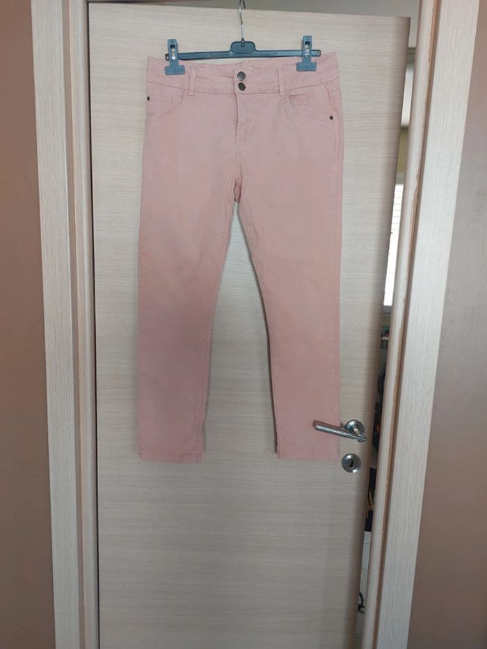 Pantalon jeans rose elasthane - photo numéro 2