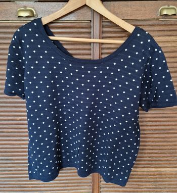 Pull manches courtes Je vends ce pull à manches courtes en maille bleu marine avec un motif de petits points blancs.
- Type de produit : Pull
- Marque : Burton
- Taille : 40 - L
- Couleur : Bleu marine
- Caractéristiques : Manches courtes, Motif à pois
Bo