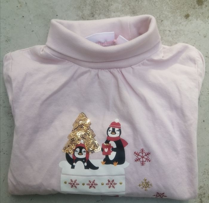 T-shirt col roulé Noël taille 3 ans - photo numéro 3