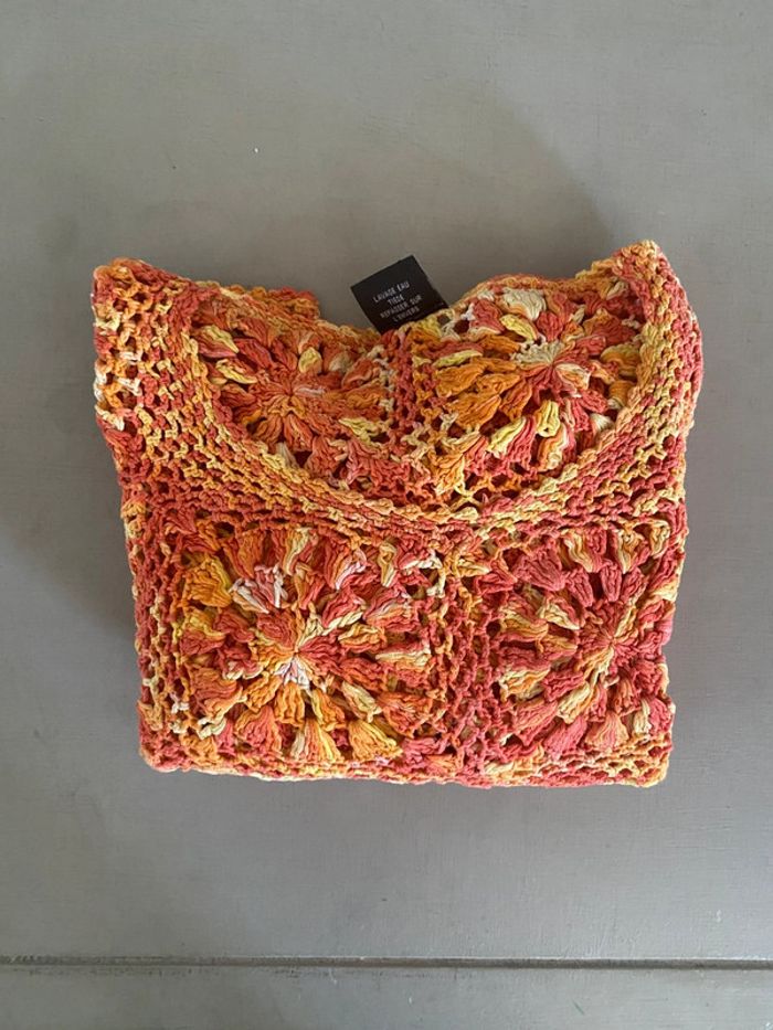 Pull Palme en maille crochet taille S - photo numéro 20