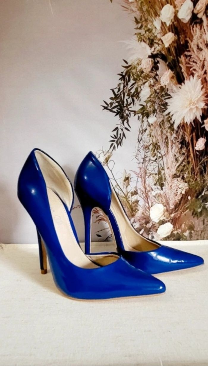 Escarpins bleu électrique vernis – Marque Motivi - photo numéro 2